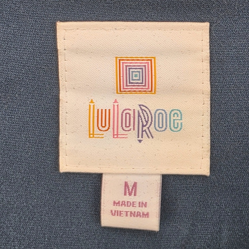 LuLaRoe Jaxon Denim Jacket Women Blue Gray Casual Stretch Button Front Medium - Picture 4 of 6